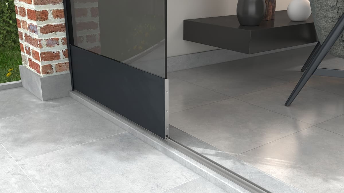 Glazenschuifwand XL 1-rail getint