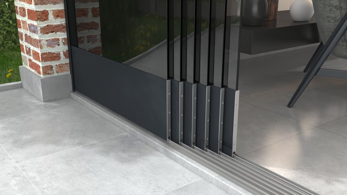 Glazenschuifwand XL 6-rail getint