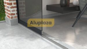 1-rail glazen schuifwand (getint)
