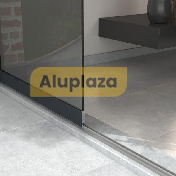 1-rail glazen schuifwand (getint)