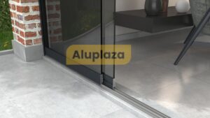 2-rails glazen schuifwand (getint)