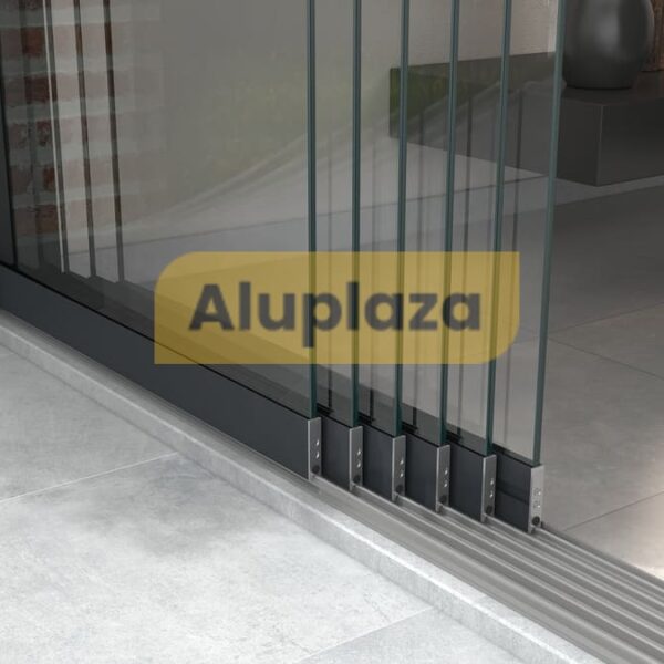 6-rails glazen schuifwand