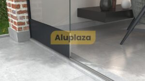 1-rail glazen schuifwand XL