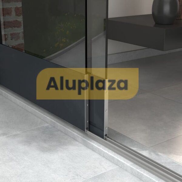 2-rails glazen schuifwand XL (getint)