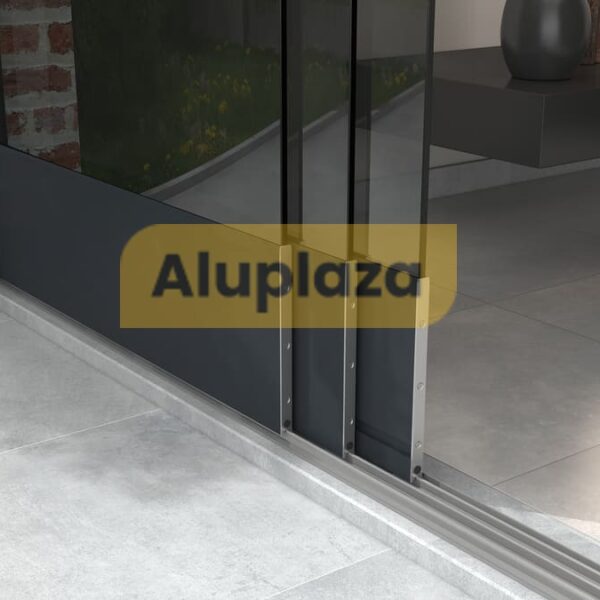 3-rails glazen schuifwand XL (getint)