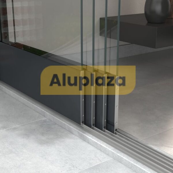 4-rails glazen schuifwand XL
