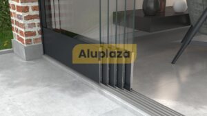 5-rails glazen schuifwand XL