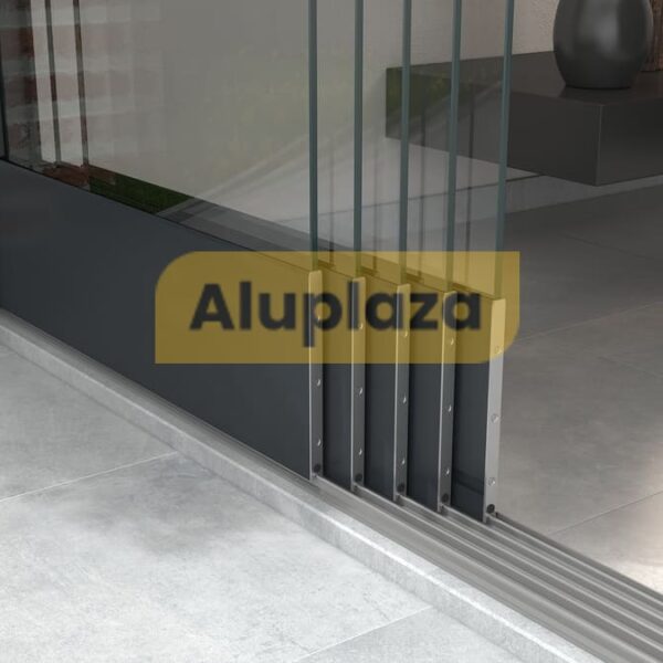 5-rails glazen schuifwand XL