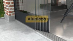 6-rails glazen schuifwand XL