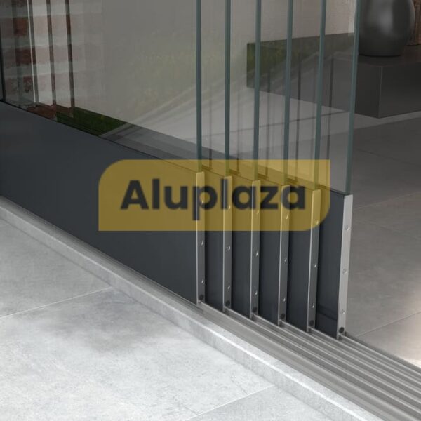 6-rails glazen schuifwand XL